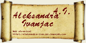 Aleksandra Ivanjac vizit kartica